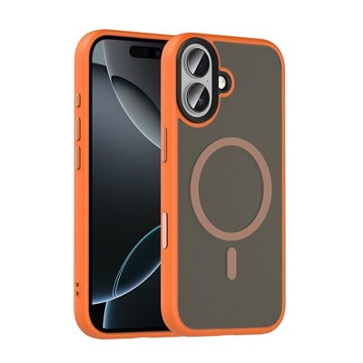 Apple iPhone 17 Kılıf Mat Arka Yüzey Wireless Şarj Özellikli Zore Flet M-safe Kapak