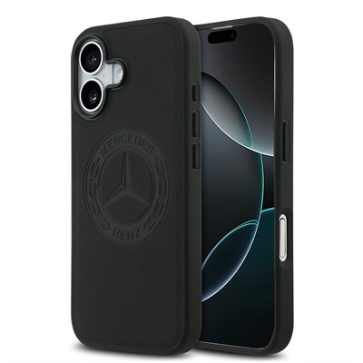 Apple iPhone 17 Kılıf Mercedes Benz Orjinal Lisanslı M-safe Şarj Özellikli Hakiki Deri Nostaljik Yıldız Dizayn Kapak