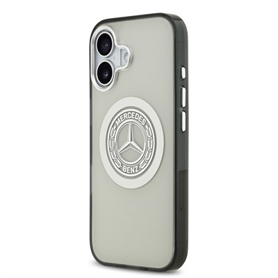 Apple iPhone 17 Kılıf Mercedes Benz Orjinal Lisanslı M-safe Şarj Özellikli Çift Katmanlı PC Nostaljik Yıldız Dizayn Kapak