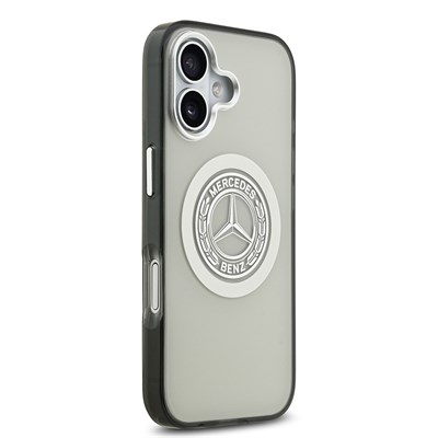 Apple iPhone 17 Kılıf Mercedes Benz Orjinal Lisanslı M-safe Şarj Özellikli Çift Katmanlı PC Nostaljik Yıldız Dizayn Kapak