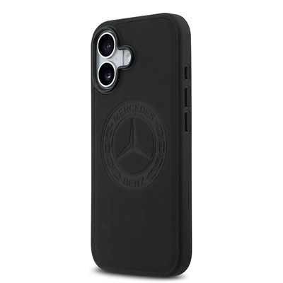 Apple iPhone 17 Kılıf Mercedes Benz Orjinal Lisanslı M-safe Şarj Özellikli Hakiki Deri Nostaljik Yıldız Dizayn Kapak