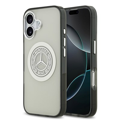Apple iPhone 17 Kılıf Mercedes Benz Orjinal Lisanslı M-safe Şarj Özellikli Çift Katmanlı PC Nostaljik Yıldız Dizayn Kapak