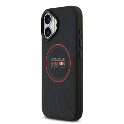 Apple iPhone 17 Kılıf Redbull Orjinal Lisanslı M-safe Şarj Özellikli Kırmızı Halka ve Logo Kabartmalı PU Deri Kapak