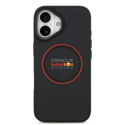Apple iPhone 17 Kılıf Redbull Orjinal Lisanslı M-safe Şarj Özellikli Kırmızı Halka ve Logo Kabartmalı PU Deri Kapak
