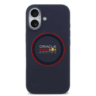 Apple iPhone 17 Kılıf Redbull Orjinal Lisanslı M-safe Şarj Özellikli Kırmızı Halka ve Logo Silikon Kapak