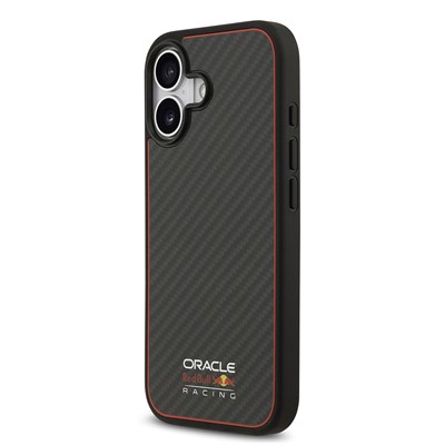 Apple iPhone 17 Kılıf Redbull Orjinal Lisanslı M-safe Şarj Özellikli Karbon Fiber Parlayan Logolu Kevlar Kapak