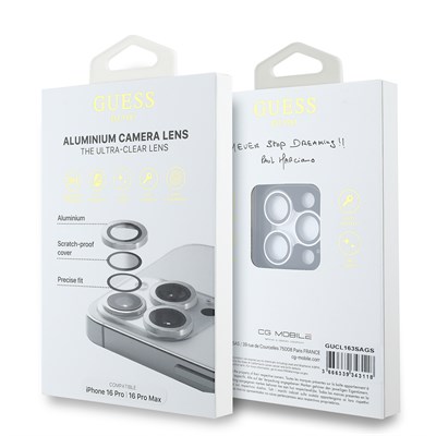 Apple iPhone 17 Pro Guess Orjinal Lisanslı Metal Kamera Lens Koruyucu