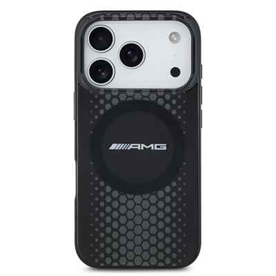 Apple iPhone 17 Pro Kılıf AMG Orjinal Lisanslı Çift Katmanlı Büyük Logolu Petek Desenli Kapak