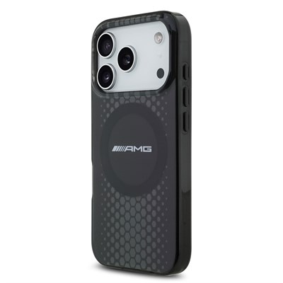 Apple iPhone 17 Pro Kılıf AMG Orjinal Lisanslı Çift Katmanlı Büyük Logolu Petek Desenli Kapak