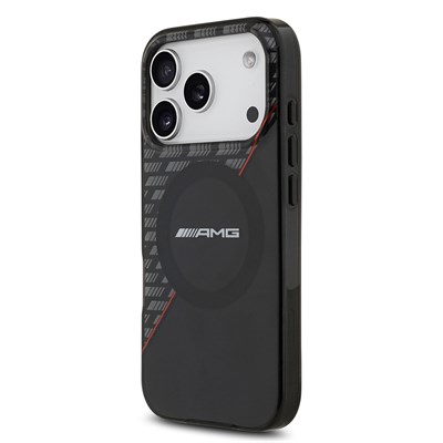 Apple iPhone 17 Pro Kılıf AMG Orjinal Lisanslı M-safe Şarj Özellikli Çift Katmanlı Kırmızı Çapraz Çizgili Kapak