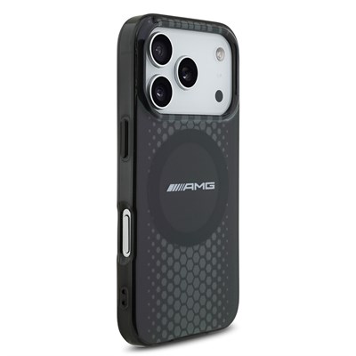 Apple iPhone 17 Pro Kılıf AMG Orjinal Lisanslı Çift Katmanlı Büyük Logolu Petek Desenli Kapak