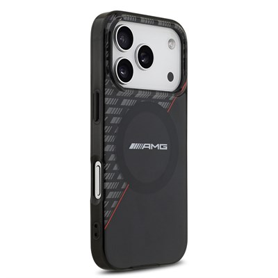 Apple iPhone 17 Pro Kılıf AMG Orjinal Lisanslı M-safe Şarj Özellikli Çift Katmanlı Kırmızı Çapraz Çizgili Kapak