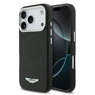 Apple iPhone 17 Pro Kılıf Aston Martin Orjinal Lisanslı M-safe Şarj Özellikli Metal Logolu PU Deri Kapak