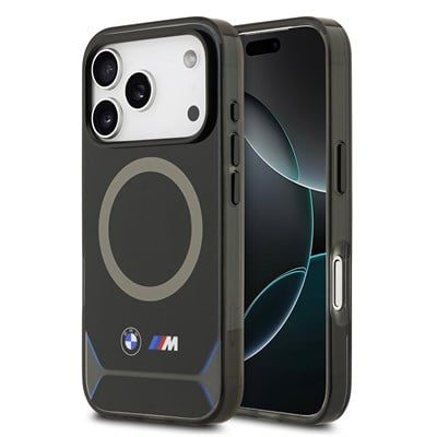Apple iPhone 17 Pro Kılıf BMW Orjinal Lisanslı M-safe Şarj Özellikli Metal Buton Tasarımlı IML Baskılı M Dizayn Kapak