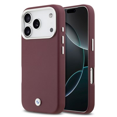 Apple iPhone 17 Pro Kılıf BMW Orjinal Lisanslı M-safe Şarj Özellikli Metal Logolu Tam Kaplama Deri Kapak