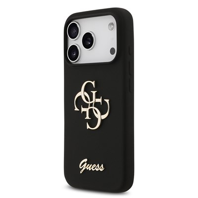 Apple iPhone 17 Pro Kılıf Guess Orjinal Lisanslı Grained Yazı Logolu Kapak