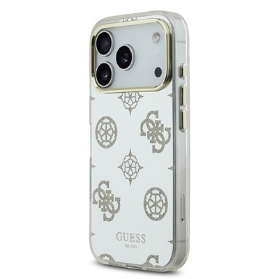 Apple iPhone 17 Pro Kılıf Guess Orjinal Lisanslı Metal Kamera Çerçeveli Simli Aynalı Kapak