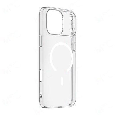 Apple iPhone 17 Pro Kılıf IC Çipli M-Safe Şarj Özellikli Şeffaf Kamera Çerçeveli Zore Toledo Kapak