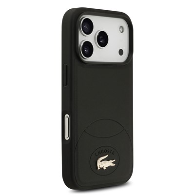 Apple iPhone 17 Pro Kılıf Lacoste Orjinal Lisanslı M-safe Şarj Özellikli PU Deri Tasarımlı Metal Logolu Kapak
