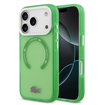 Apple iPhone 17 Pro Kılıf Lacoste Orjinal Lisanslı M-safe Şarj Özellikli İkonik Timsah Logolu Buzlu Kapak