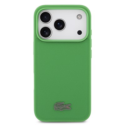 Apple iPhone 17 Pro Kılıf Lacoste Orjinal Lisanslı M-safe Şarj Özellikli PU Pike Desenli Metal Logolu Kartlıklı Kapak