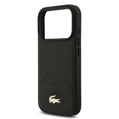 Apple iPhone 17 Pro Kılıf Lacoste Orjinal Lisanslı M-safe Şarj Özellikli PU Deri Tasarımlı Metal Logolu Kapak