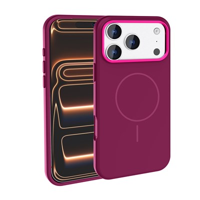 Apple iPhone 17 Pro Kılıf M-Safe Şarj Özellikli Metal Kamera Çerçeveli Zore Edi Silikon Kapak