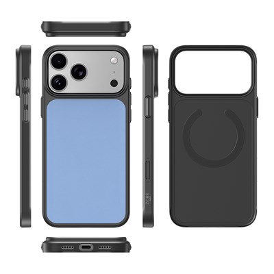 Apple iPhone 17 Pro Kılıf M-Safe Şarj Özellikli PU Zore Paris Trexo Sert PC Kapak