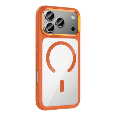 Apple iPhone 17 Pro Kılıf M-Safe Şarj Özellikli Metal Kamera Çerçeveli Zore Tiko Kapak