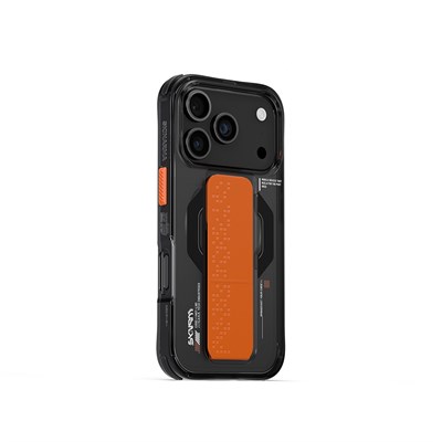 Apple iPhone 17 Pro Kılıf M-Safe Şarj Özellikli Airbag Tasarımlı Standlı Skinarma Haxa Kapak