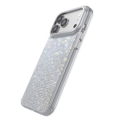 Apple iPhone 17 Pro Kılıf M-Safe Şarj Özellikli El İşlemeli Swarovski Taşlı Zore Paris Riva Sert PC Kapak