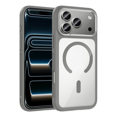 Apple iPhone 17 Pro Kılıf M-Safe Şarj Özellikli Metal Kamera Çerçeveli Zore Tiko Kapak