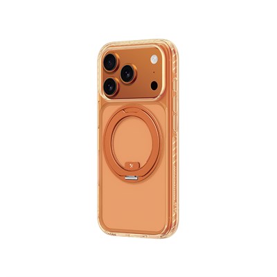 Apple iPhone 17 Pro Kılıf M-Safe Şarj Özellikli Airbag Tasarımlı Standlı AmazingThing Titan Pro MagSpin Kapak