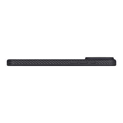 Apple iPhone 17 Pro Kılıf M-safe Şarj Özellikli Aramid Fiber Pitaka Military-Grade Classic Serisi Black-Grey Twill Kapak