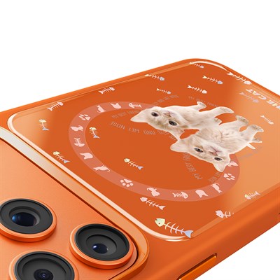 Apple iPhone 17 Pro Kılıf M-safe Şarj Özellikli 3D Baskılı Tasarım Mutural The Cat Serisi Kapak