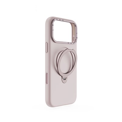 Apple iPhone 17 Pro Kılıf M-safe Şarj Özellikli Metal Standlı Sıvı Silikon Lenyes CK223 Kapak
