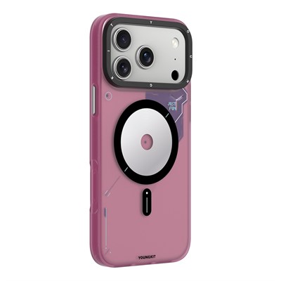Apple iPhone 17 Pro Kılıf M-safe Şarj Özellikli Disk Desenli Youngkit Disc Battle Kapak