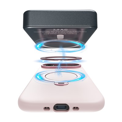 Apple iPhone 17 Pro Kılıf M-safe Şarj Özellikli Metal Standlı Sıvı Silikon Lenyes CK223 Kapak