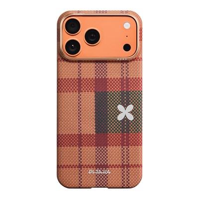 Apple iPhone 17 Pro Kılıf M-safe Şarj Özellikli Aramid Fiber Pitaka Flora in Grid Serisi Kapak