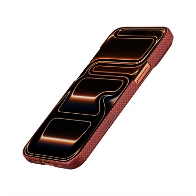 Apple iPhone 17 Pro Kılıf M-safe Şarj Özellikli Aramid Fiber Pitaka Sakura Hours Serisi Kapak