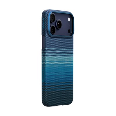 Apple iPhone 17 Pro Kılıf M-safe Şarj Özellikli Aramid Fiber Pitaka Tactile Woven Sunset-Moonrise Serisi Sunset Kapak