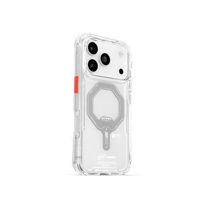 Apple iPhone 17 Pro Kılıf M-safe Şarj Özellikli Şeffaf Airbag Tasarımlı Skinarma Saido Mag-Charge Kapak