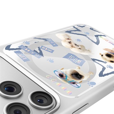 Apple iPhone 17 Pro Kılıf M-safe Şarj Özellikli 3D Baskılı Tasarım Mutural The Dog Serisi Kapak
