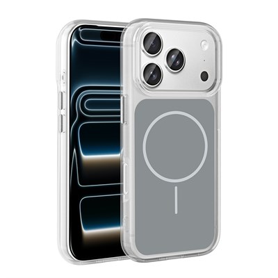 Apple iPhone 17 Pro Kılıf  Metal Buton Tasarımlı Zore İkonik Sert Silikon Kapak