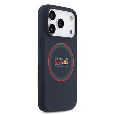 Apple iPhone 17 Pro Kılıf Redbull Orjinal Lisanslı M-safe Şarj Özellikli Kırmızı Halka ve Logo Silikon Kapak
