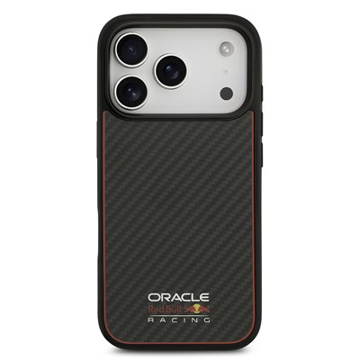 Apple iPhone 17 Pro Kılıf Redbull Orjinal Lisanslı M-safe Şarj Özellikli Karbon Fiber Parlayan Logolu Kevlar Kapak