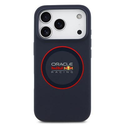 Apple iPhone 17 Pro Kılıf Redbull Orjinal Lisanslı M-safe Şarj Özellikli Kırmızı Halka ve Logo Silikon Kapak