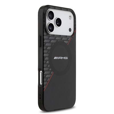 Apple iPhone 17 Pro Max Kılıf AMG Orjinal Lisanslı M-safe Şarj Özellikli Çift Katmanlı Kırmızı Çapraz Çizgili Kapak