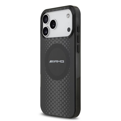 Apple iPhone 17 Pro Max Kılıf AMG Orjinal Lisanslı Çift Katmanlı Büyük Logolu Petek Desenli Kapak