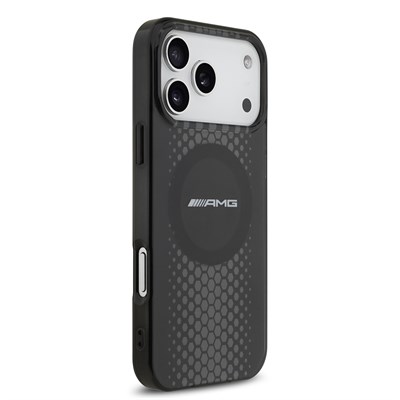 Apple iPhone 17 Pro Max Kılıf AMG Orjinal Lisanslı Çift Katmanlı Büyük Logolu Petek Desenli Kapak